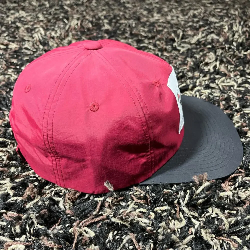 Real Bad Man Records 6 Panel Adjustable Hat Cap Nylon Burgundy Red Black RBM Men